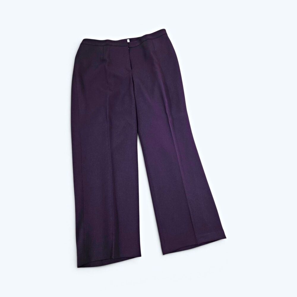 Kasper Purple Flat Front Lined Dress Pants Straight Leg Plus Size 16W